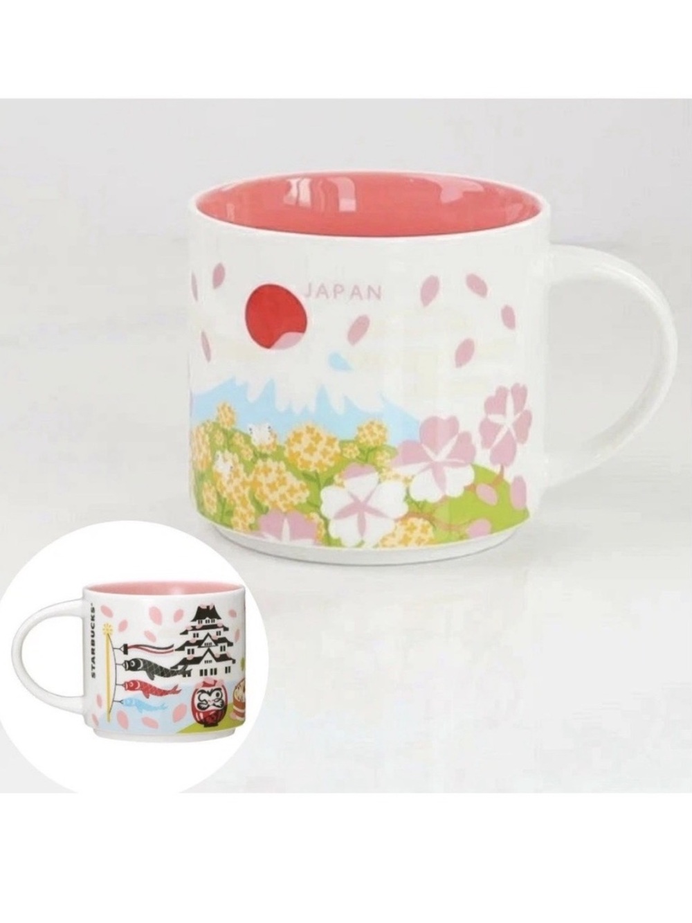 STARBUCKS YAH Mt. Fuji Spring Sakura Mug Japan Collector's Edition 14 oz.